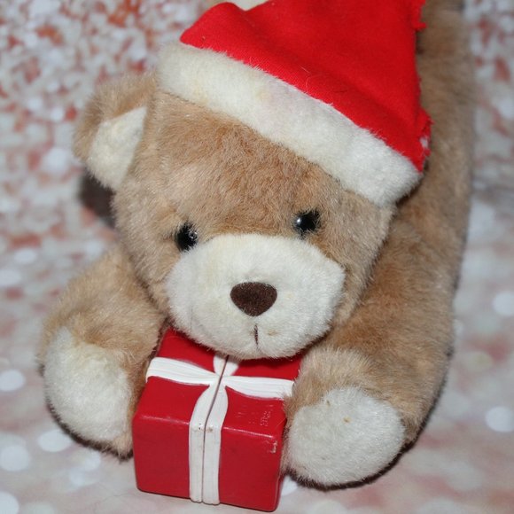 Vintage 1989 Prestige Toy Corp Plush Teddy Bear Laying On Belly With Package - Picture 2 of 7